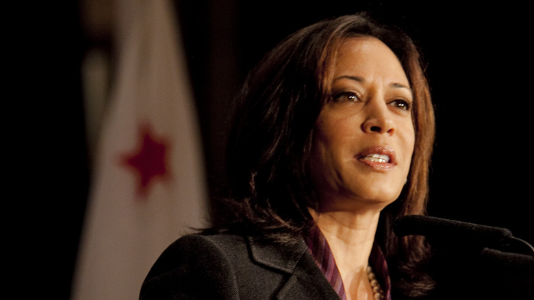 Kamala Harris on stage