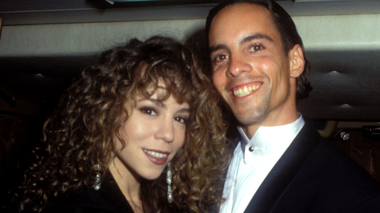 mariah carey smiling with morgan carey backstage 90s