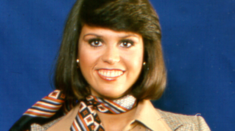 marie osmond publicity shot from the 1970s, smiling with scarf