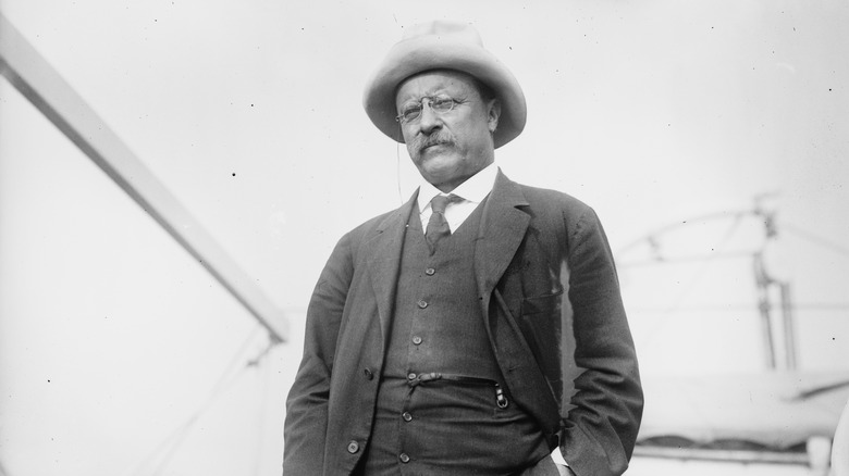 Theodore Roosevelt standing neutral expression