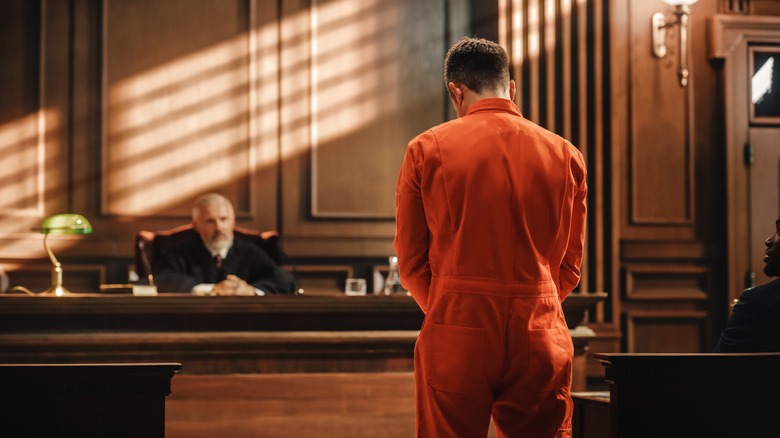 Prisoner in court room