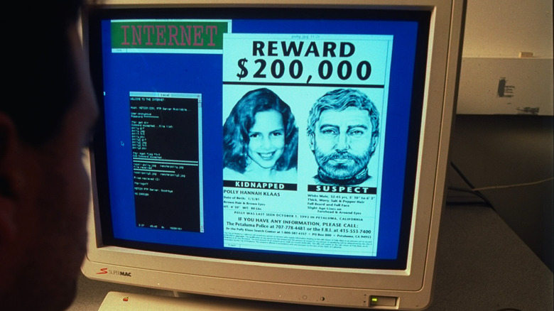 Polly Klaas kidnapping flyer on a computer screen