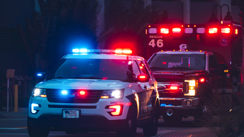 police car and ambulance 