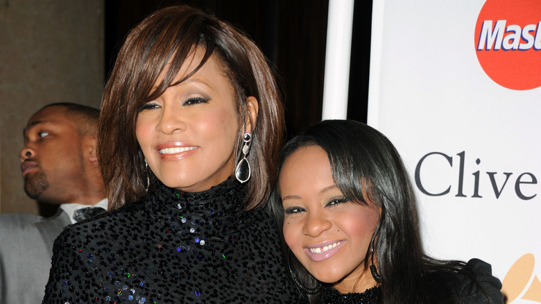 Whitney Houston with Bobbi Kristina smiling