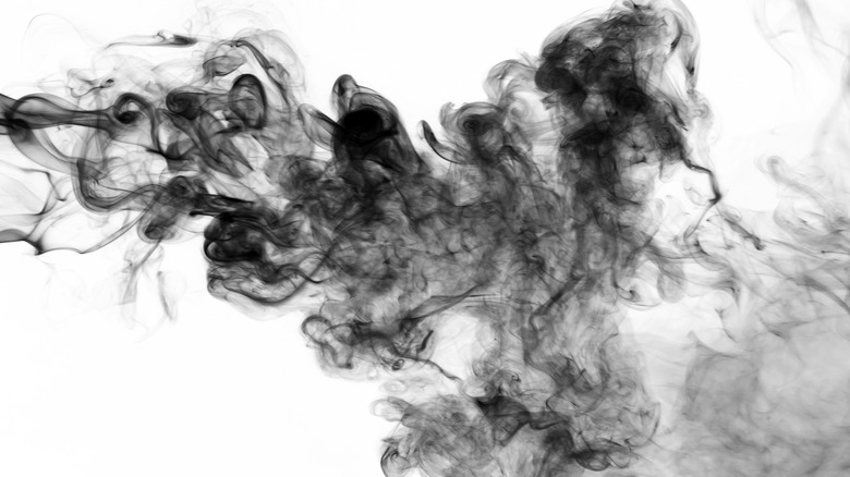 black smoke white background