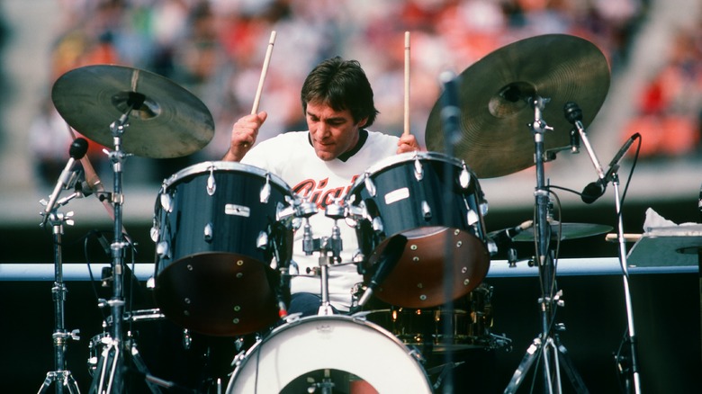 Dennis Wilson playing the drums