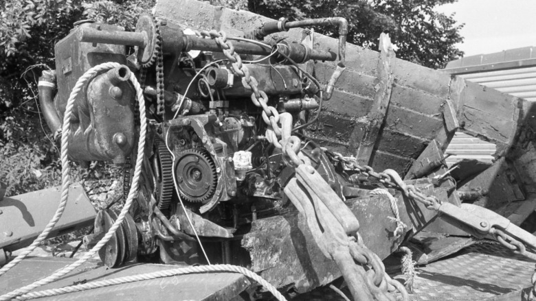 Wreckage of Lord Mountbatten's boat