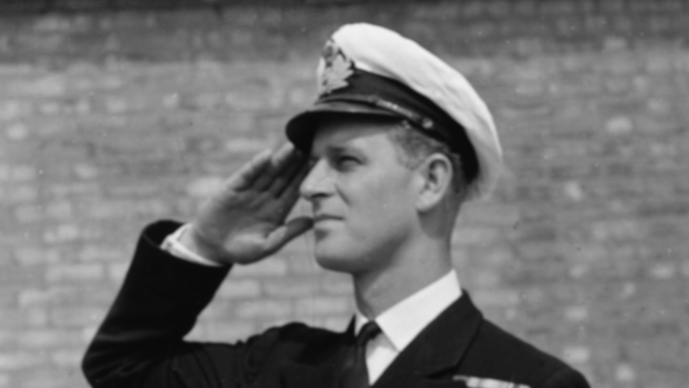 Prince Philip saluting