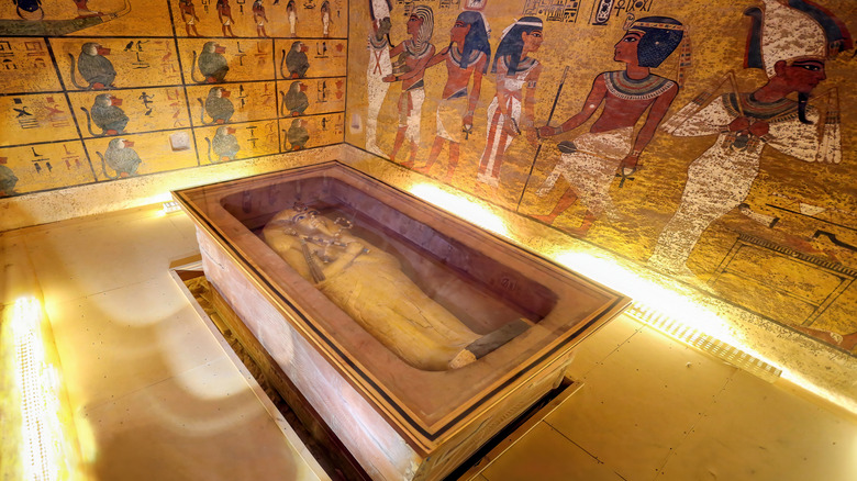 King Tut's sarcophagus and tomb