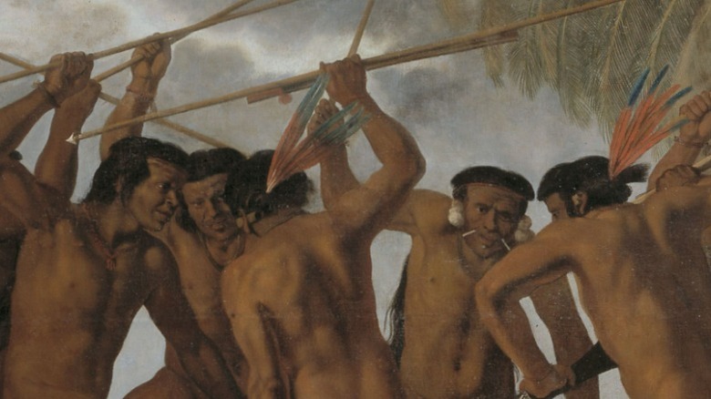 Tapuias Indians dancing 17th century painting