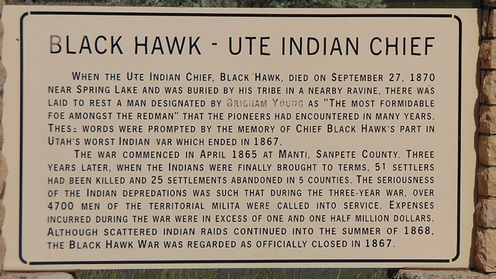 Black Hawk War sign, Mormons