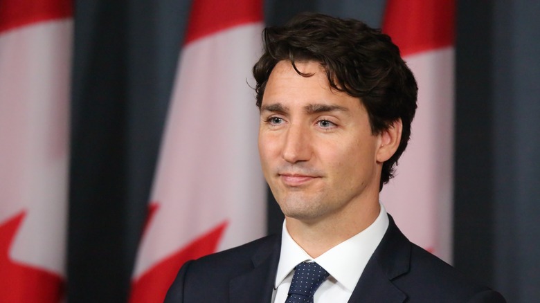 Justin Trudeau and Canadian flag