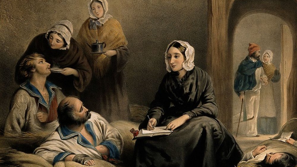 Florence Nightingale nursing the sick