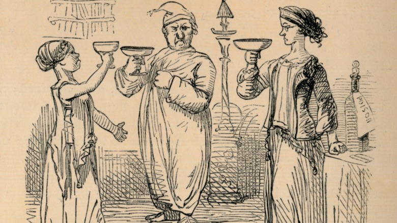 19th century comic of Mithridates' end