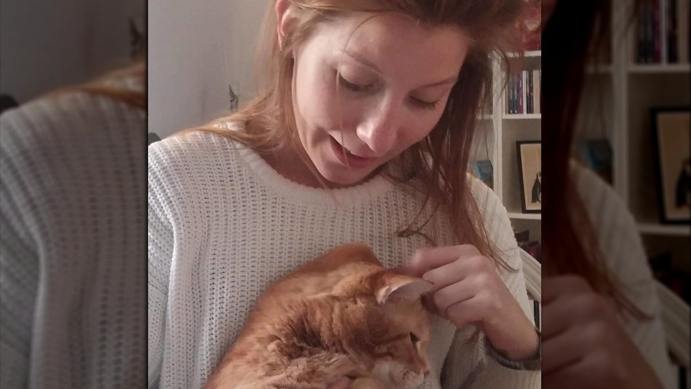 Kim Wall with cat