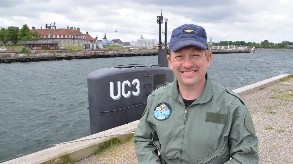 Peter Madsen with submarine