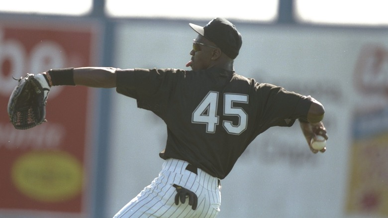 Michael Jordan playing baseball