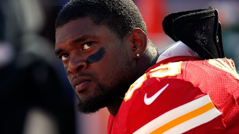 Jovan Belcher looking up