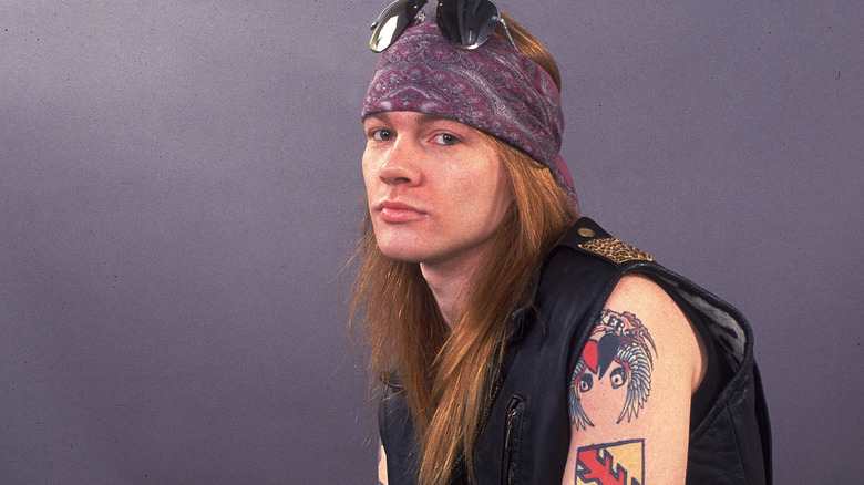 posed portrait bandana sunglasses Axl Rose