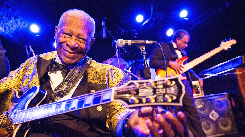 B.B. King posing during performance