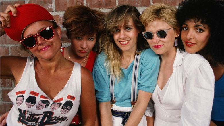 Belinda Carlisle posing with The Go-Go's