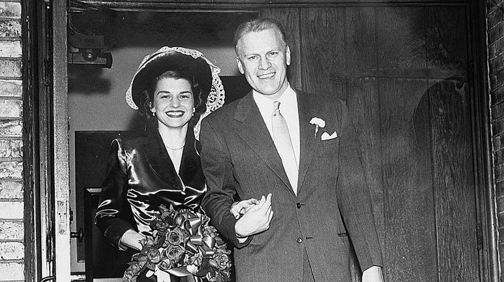 Betty and Gerald Ford on their wedding day