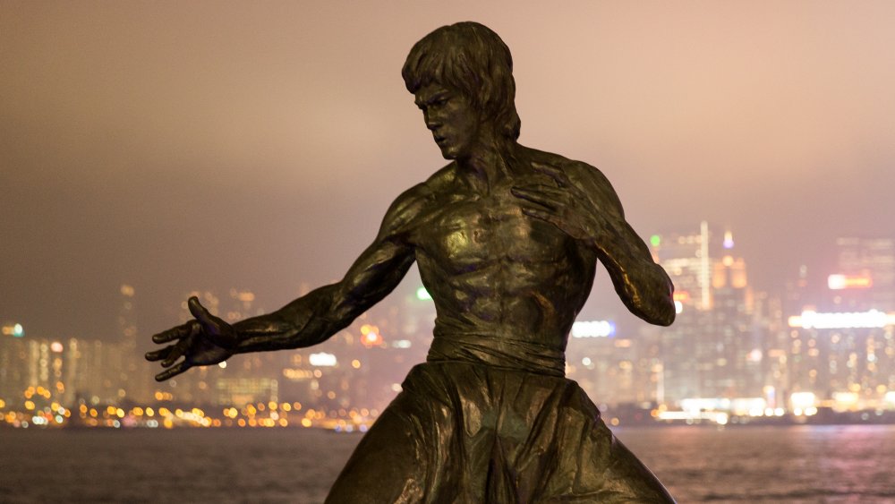 Bronze statue of Bruce Lee in Hong Kong
