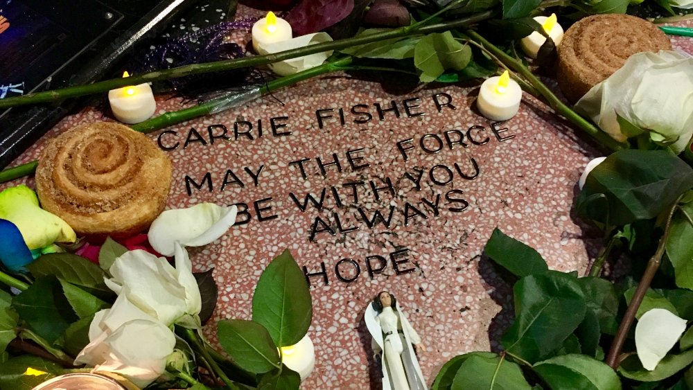 The fan-made star for Carrie Fisher on the Hollywood Walk of Fame