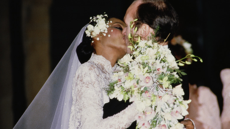 Diana Ross's wedding to Arne Naess bouquet