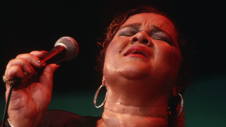 Etta James singing at Monterey Jazz Festival.