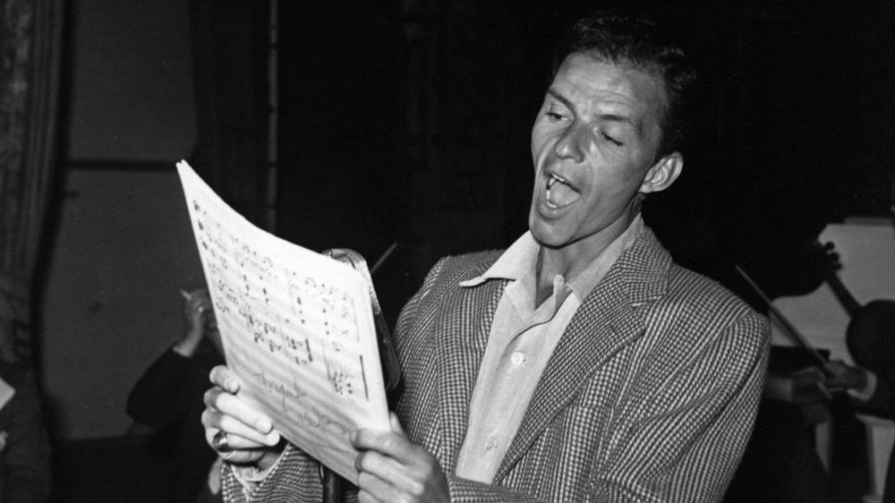 Frank Sinatra rehearsing