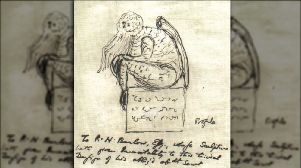 early Cthulhu drawing by H.P. Lovecraft