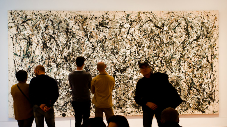 Jackson Pollock painting inside museum