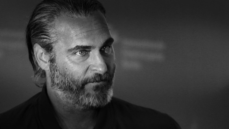 Joaquin Phoenix black-and-white portrait