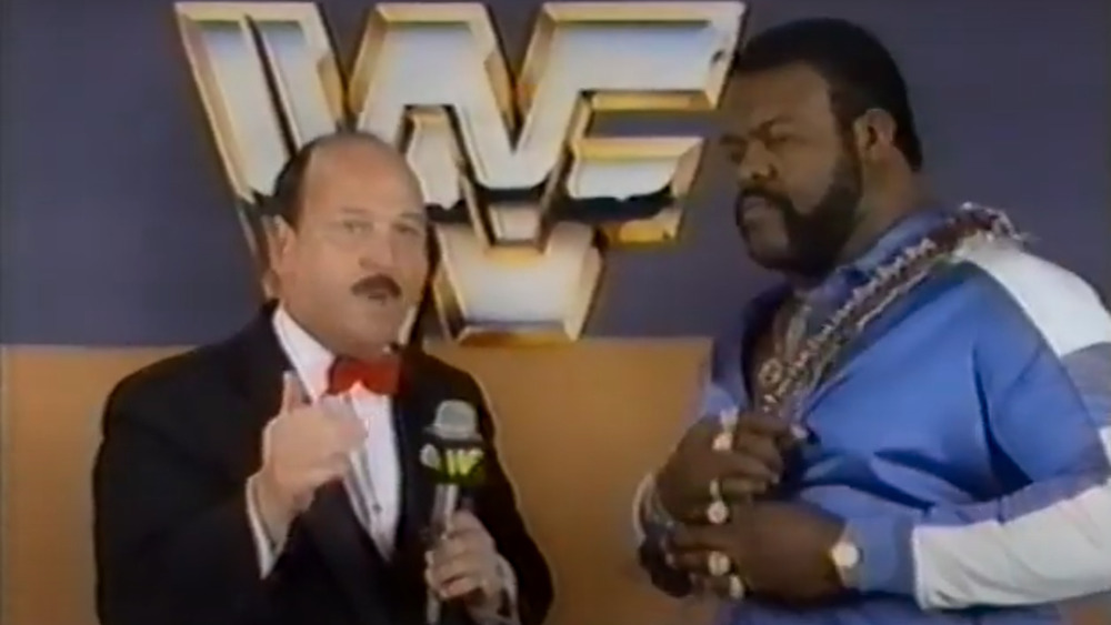 Mean Gene Okerlund interviewing Junkyard Dog