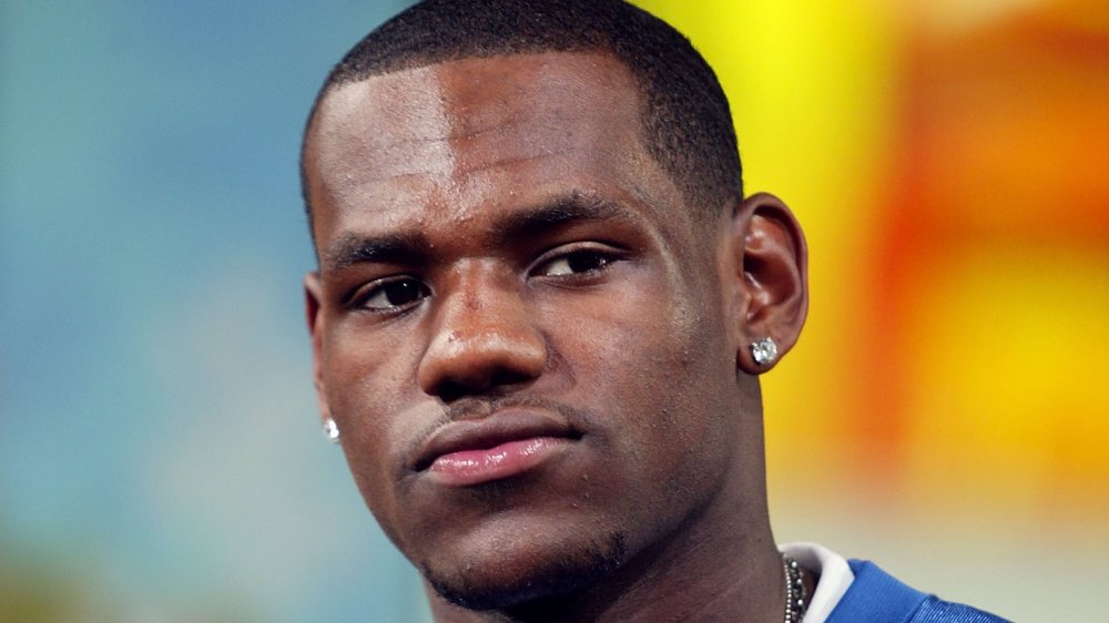 Young LeBron James diamond earrings