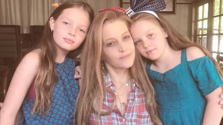 Lisa Marie Presley and twin daughters