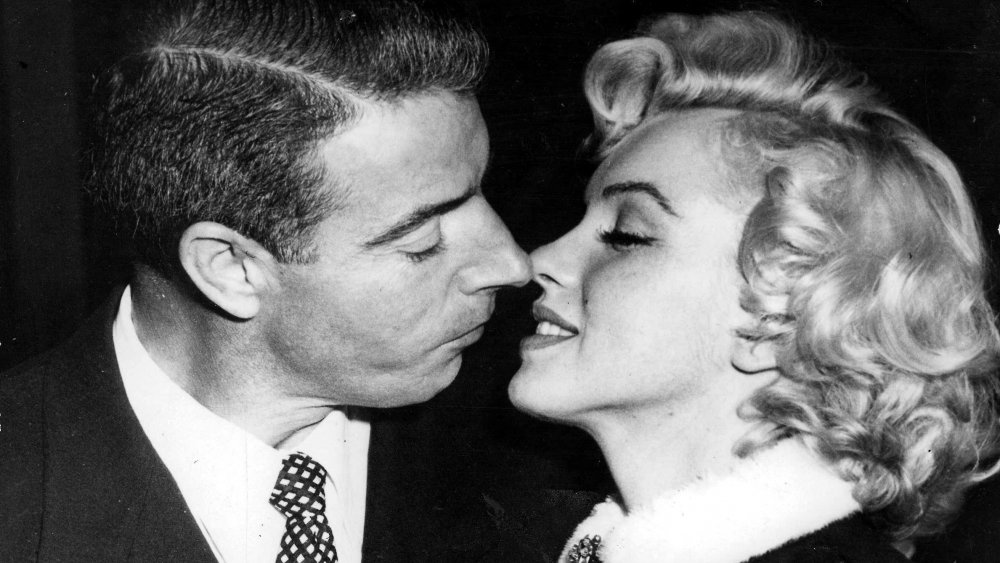 Joe DiMaggio and Monroe after getting married in January 1954