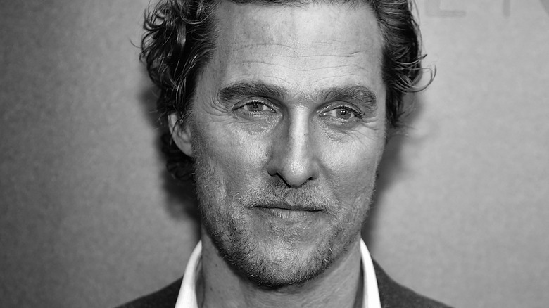 Matthew McConaughey in black and white