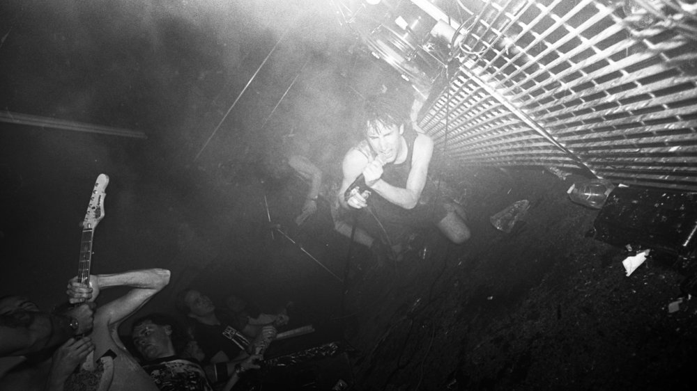 Nine Inch Nails circa 1990 on stage