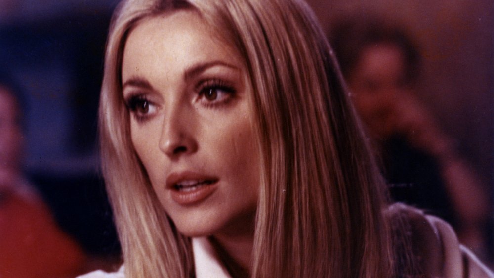 Sharon Tate looking serious