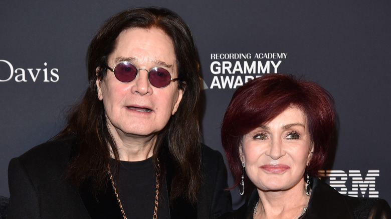 Ozzy Osbourne and Sharon Osbourne attending the Grammy Awards