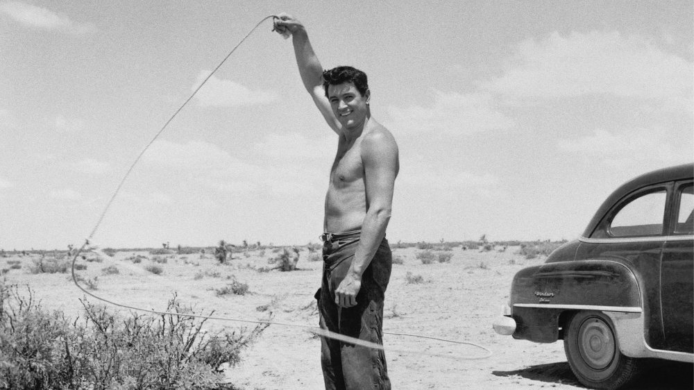 Rock Hudson on the set of Giant