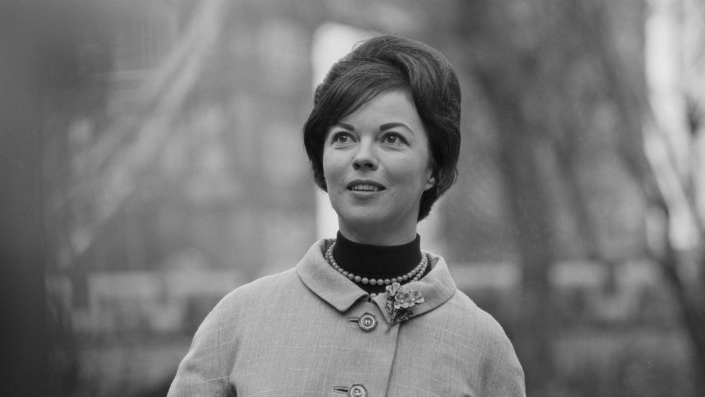 Shirley Temple (1928 - 2014) visits the Tower of London, UK,