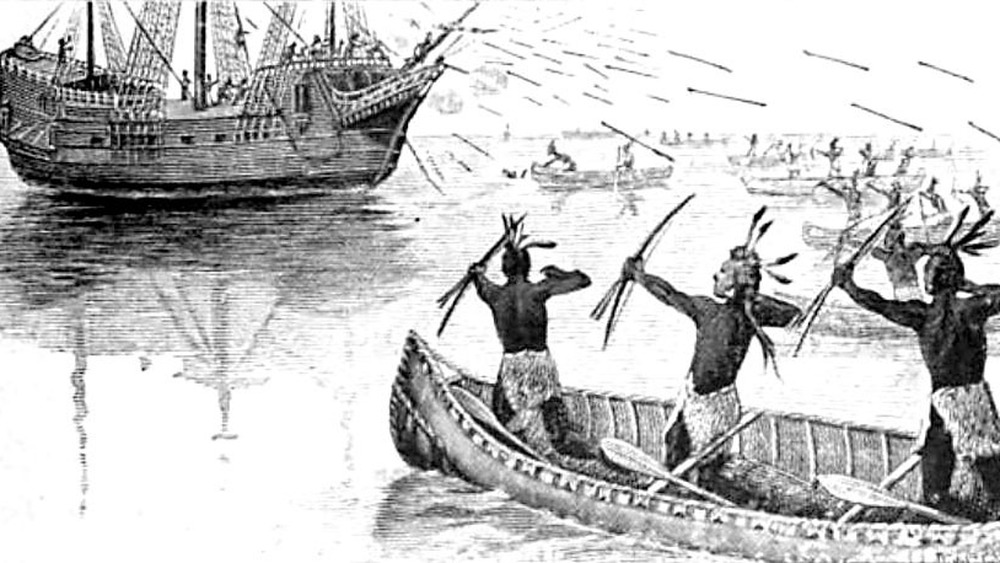 wampanoag attacking a ship