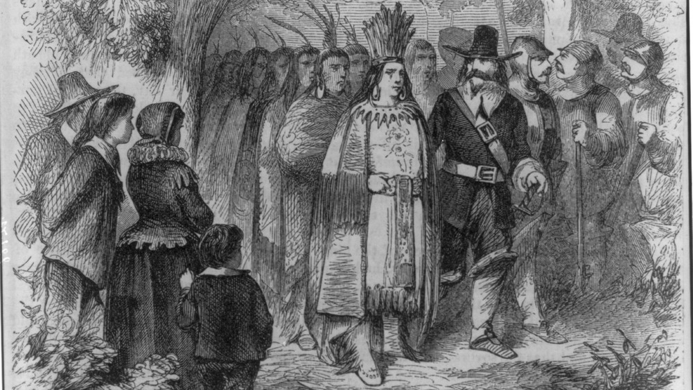 massasoit warriors meeting with pilgrims