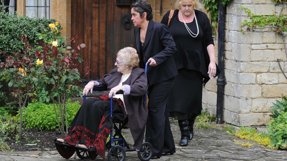 Mother Barbara Gibb attending son Robin's funeral