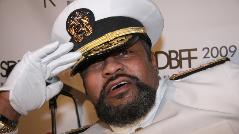 Village People singer Victor Willis offering a salute