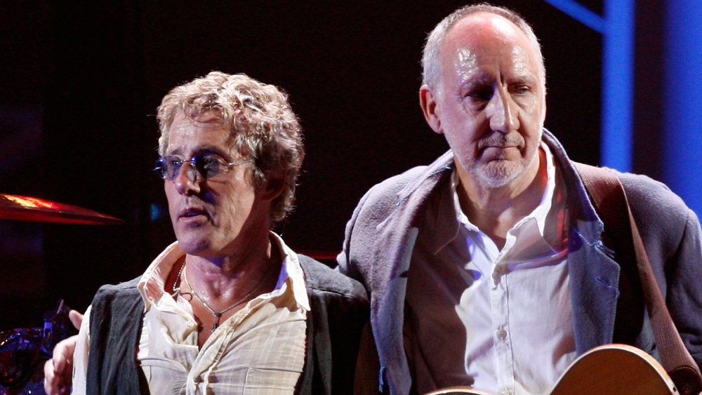 Roger Daltrey and Pete Townshend sweaty on stage