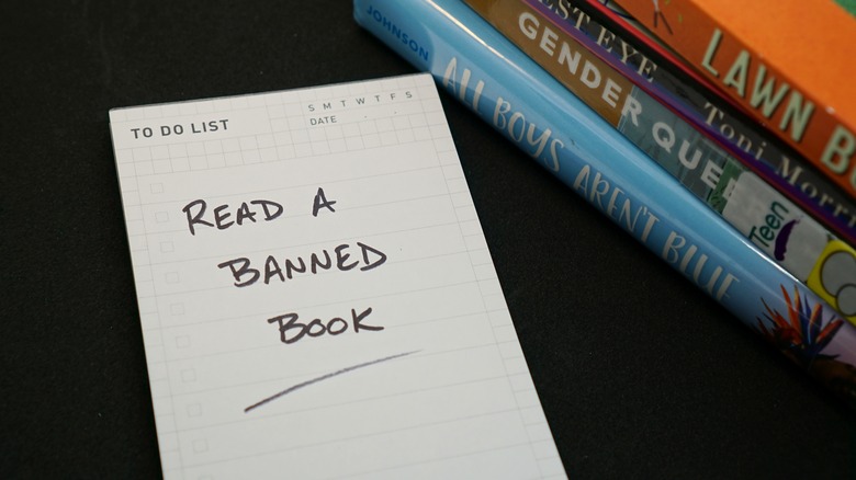 read a banned book sign